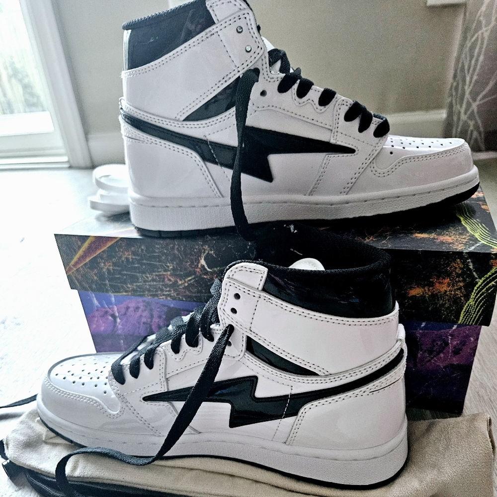 REVES SPORT KIY '85 HI Patent white/black The Lox Edition Men's 6.5/Women 8